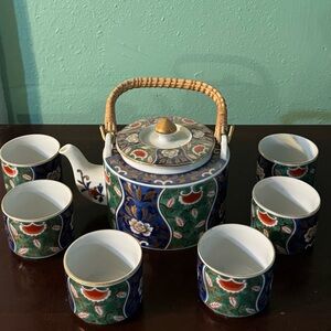 Vintage OMC Japanese Tea Set With Teapot and 6 Tea Cups
